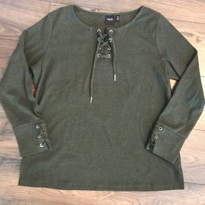 Green knit sweater